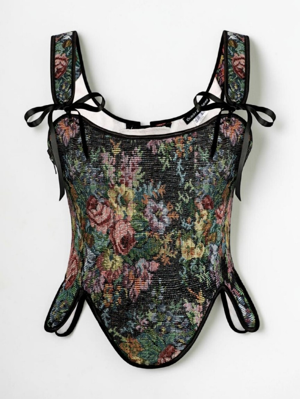 Scarlet Darkness Renaissance Corset Floral Lace Up Bodyshaper Steampunk Regency